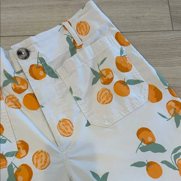 Anthropologie Maeve Colette Pant Orange Print wide Leg. - Picture 6 of 14